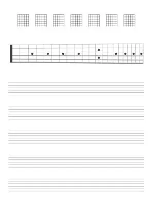 Guitar Tab Manuscript Paper - 80 Pages