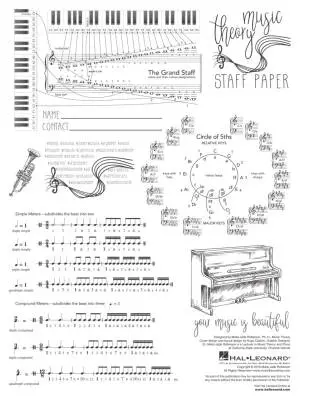 Music Theory Staff Paper - Roberson - 48 Pages