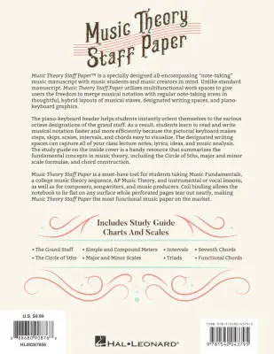 Music Theory Staff Paper - Roberson - 48 Pages