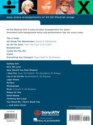 40 Ed Sheeran: Really Easy Piano - Book