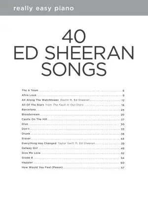 40 Ed Sheeran: Really Easy Piano - Book