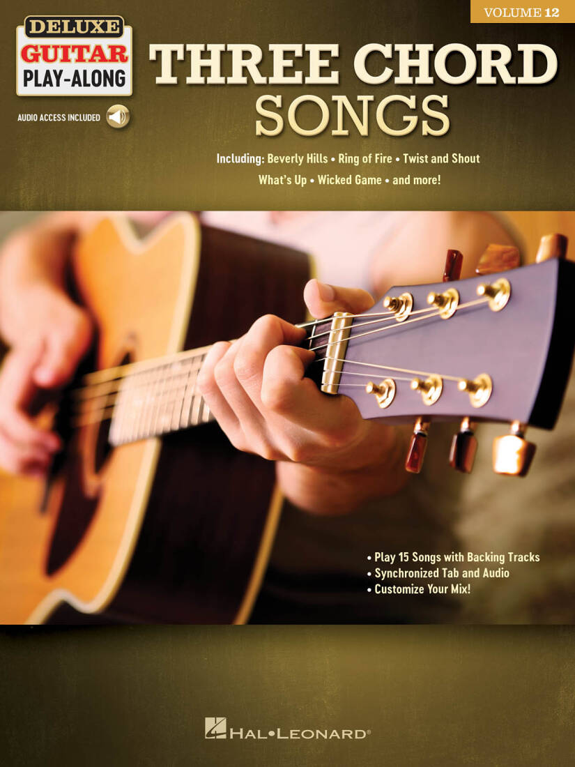 Three Chord Songs: Deluxe Guitar Play-Along Volume 12 - Book/Audio Online