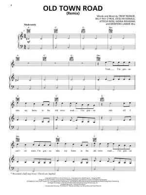 Old Town Road [Remix] - Nas X/Cyrus - Piano/Vocal - Sheet