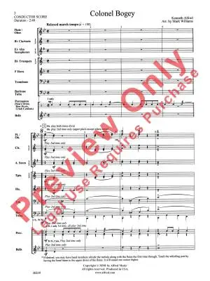 Colonel Bogey - Alford/Williams - Concert Band - Score - Gr. 1.5
