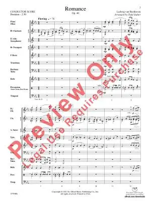 Romance, Op. 40 - Beethoven/Stalter - Concert Band - Score - Gr. 1.5