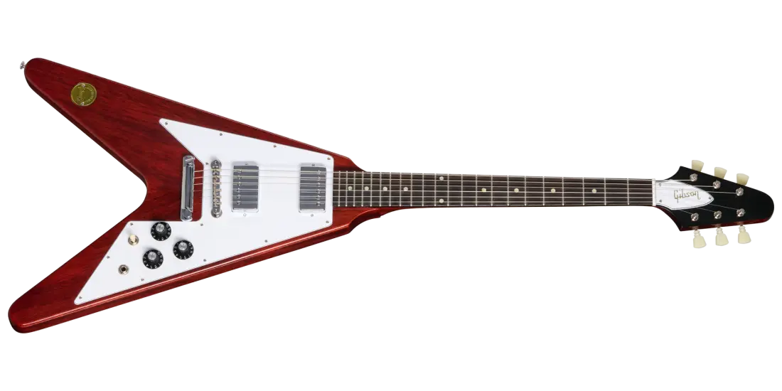 1971 Medallion Flying V Reissue Electric Guitar with Hardshell Case - Medallion Cherry