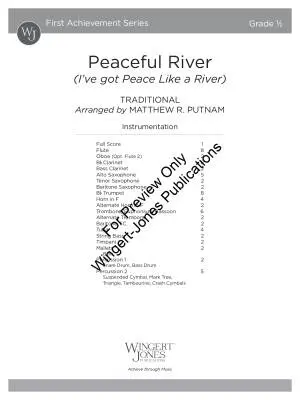 Peaceful River (I\'ve got Peace Like a River) - Putnam - Concert Band - Gr. 0.5