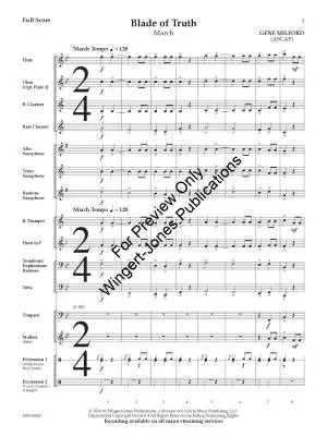 Blade of Truth (March) - Milford - Concert Band - Gr. 1
