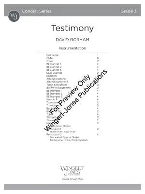 Testimony - Gorham - Concert Band - Gr. 3