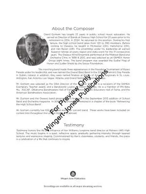 Testimony - Gorham - Concert Band - Gr. 3
