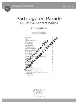 Partridge on Parade (A Festive Concert March) - Brittin - Concert Band - Gr. 1.5