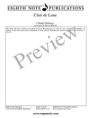 Clair de Lune - Debussy/Marlatt - Brass Quintet/Organ