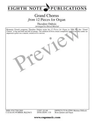 Grand Chorus (from 12 Pieces for Organ) - Dubois/Marlatt - Brass Quintet/Organ