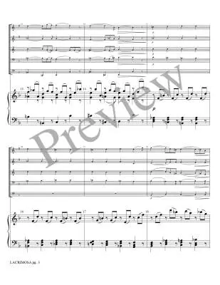 Lacrimosa from Requiem K. 626 - Mozart/Marlatt - Brass Quintet/Organ