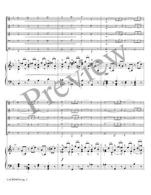 Lacrimosa from Requiem K. 626 - Mozart/Marlatt - Brass Quintet/Organ