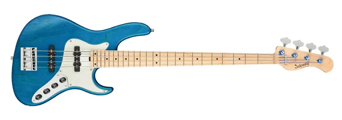 MetroLine 24-Fret Vintage J/J 4-String Bass, Maple Fingerboard - Ocean Blue