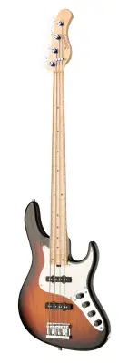 MetroLine 24-Fret Vintage J/J 4-String Bass, Maple Fingerboard - Almond Sunburst