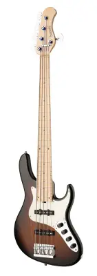 MetroLine 24-Fret Vintage J/J 5-String Bass, Maple Fingerboard - Almond Sunburst