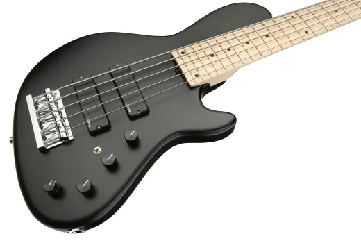MetroLine 24-Fret Single Cut 5-String Bass, Maple Fingerboard - Black