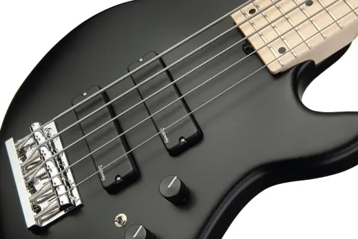 MetroLine 24-Fret Single Cut 5-String Bass, Maple Fingerboard - Black