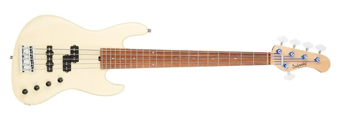 MetroLine 21-Fret Verdine White Artist Line 5-String Bass, Morado Fingerboard - Olympic White
