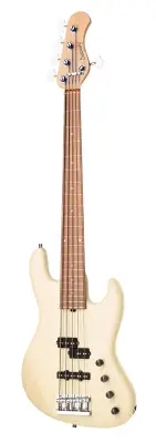 MetroLine 21-Fret Verdine White Artist Line 5-String Bass, Morado Fingerboard - Olympic White