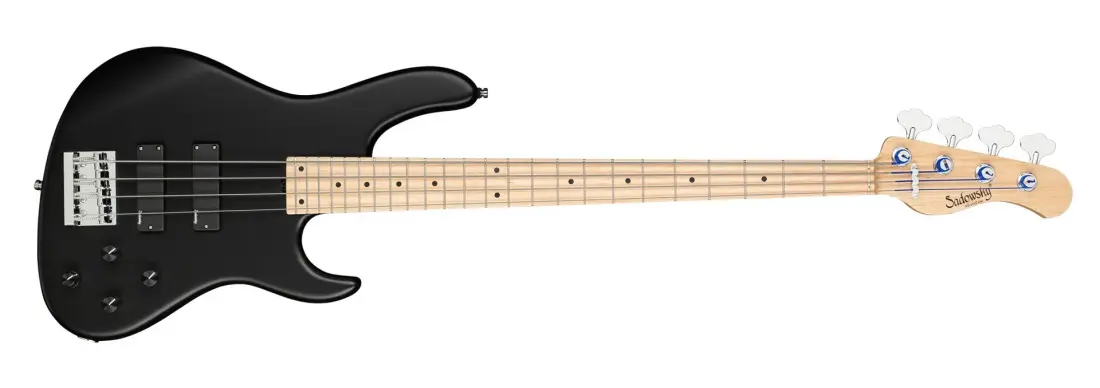 MetroLine 24-Fret Modern 4-String Bass, Maple Fingerboard - Black