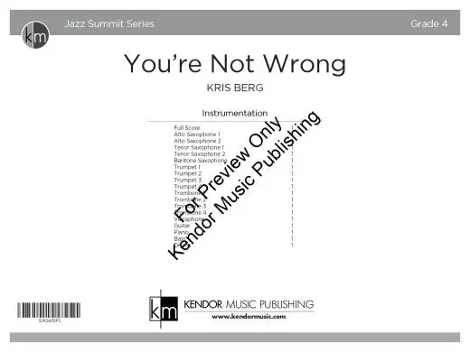 You\'re Not Wrong - Berg - Jazz Ensemble - Gr. 4