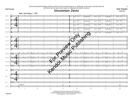 Uncommon Zentz - Tomaro - Jazz Ensemble - Gr. 4