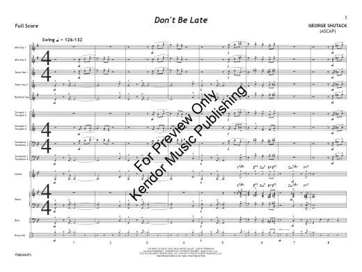 Don\'t Be Late - Shutack - Jazz Ensemble - Gr. 1