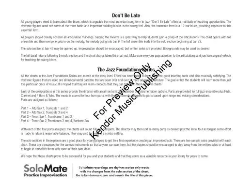 Don\'t Be Late - Shutack - Jazz Ensemble - Gr. 1