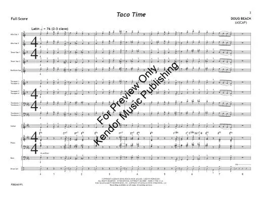 Taco Time - Beach - Jazz Ensemble - Gr. 1