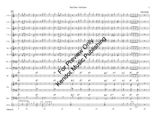 Taco Time - Beach - Jazz Ensemble - Gr. 1