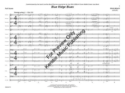 Blue Ridge Blues - Beach - Jazz Ensemble - Gr. 2