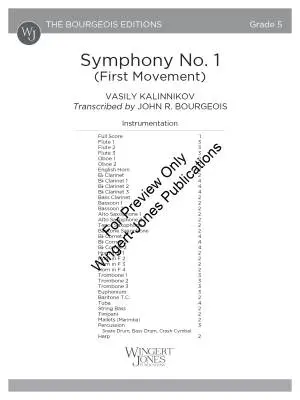 Symphony No. 1 (First Movement) - Kalinnikov/Bourgeois - Concert Band - Gr. 5