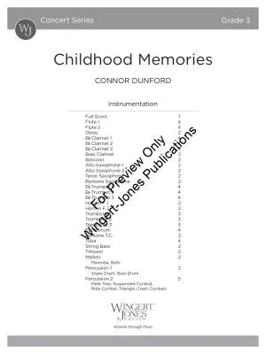 Childhood Memories - Dunford - Concert Band - Gr. 3