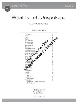 What Is Left Unspoken... - Jones - Concert Band - Gr. 3