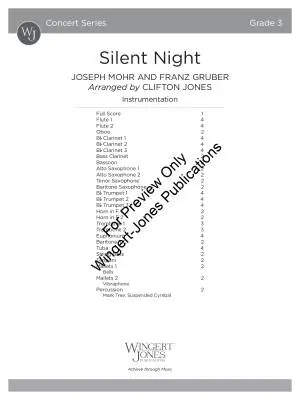 Silent Night - Mohr/Gruber/Jones - Concert Band - Gr. 3