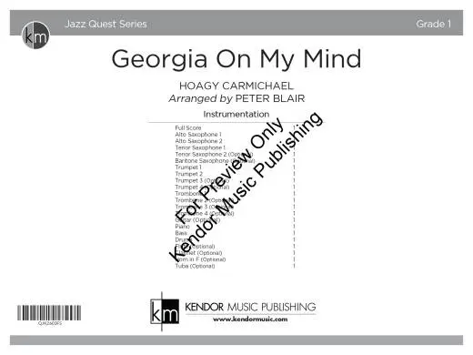 Georgia on My Mind - Carmichael/Blair - Jazz Ensemble - Gr. 1