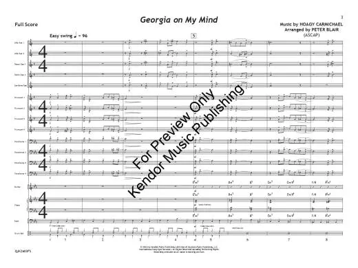 Georgia on My Mind - Carmichael/Blair - Jazz Ensemble - Gr. 1