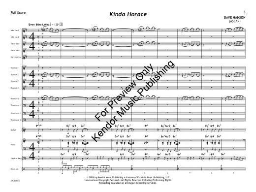 Kinda Horace - Hanson - Jazz Ensemble - Gr. 3