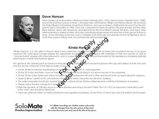 Kinda Horace - Hanson - Jazz Ensemble - Gr. 3