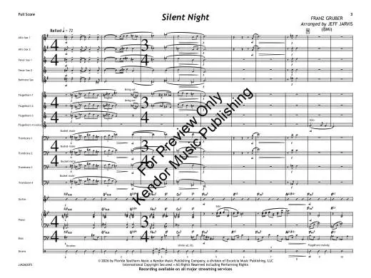 Silent Night (Flugelhorn Feature) - Gruber/Jarvis - Jazz Ensemble - Gr. 3