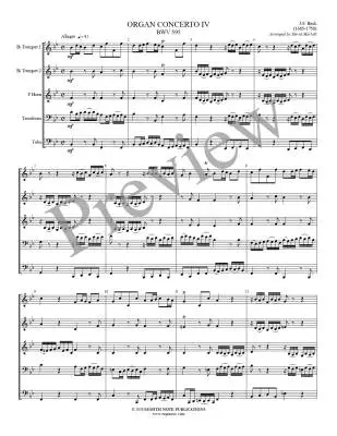 Organ Concerto IV BWV 595 - Bach/Marlatt - Brass Quintet