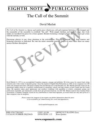 The Call of the Summit - Marlatt - Brass Quintet