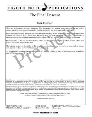 The Final Descent - Meeboer - Brass Choir