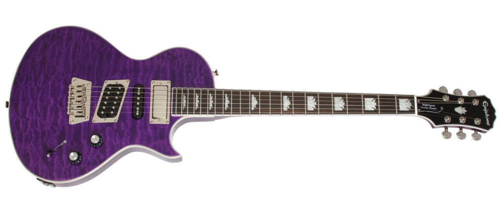 ギター Epiphone Nighthawk Custom Rissue Epiphone Nighthawk Custom Quilt - Trans Purple | Long & McQuade