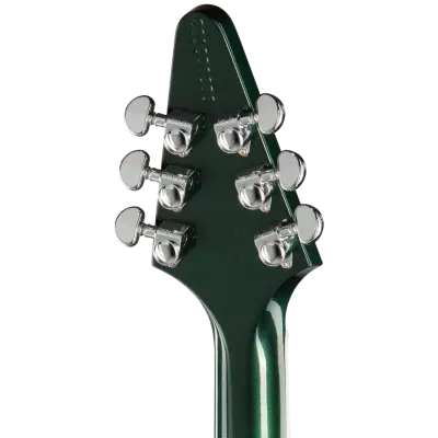 Flying V 70s Electric Guitar with Hardshell Case - British Racing Green