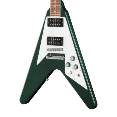 Flying V 70s Electric Guitar with Hardshell Case - British Racing Green