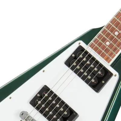 Flying V 70s Electric Guitar with Hardshell Case - British Racing Green
